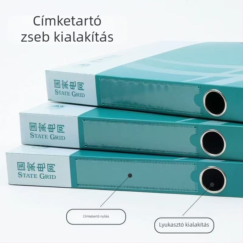 Színes műanyag fájlbox, A4 méretű, integrált rácsos dokumentumtároló