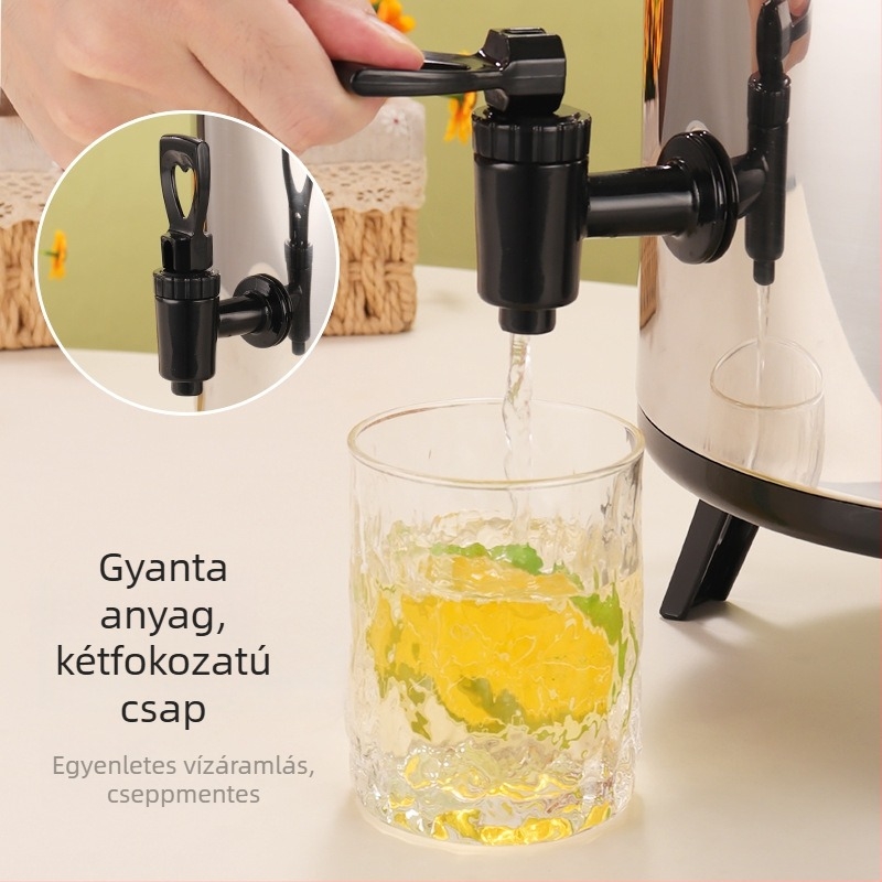 Rozsdamentes acél tejes tea vödör, dupla szigetelés, nagy kapacitás italokhoz, utcai árusításra