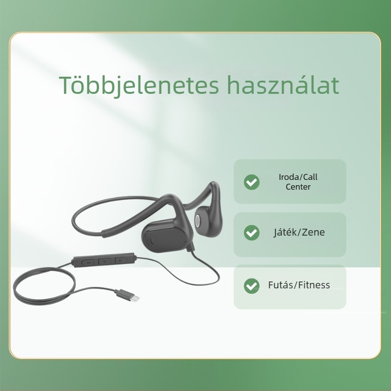 Haomedia H10 nyitott hátsó kialakítású, vezetékes számítógépes fejhallgató mikrofonnal, sporthoz, játékhoz és kerékpározáshoz