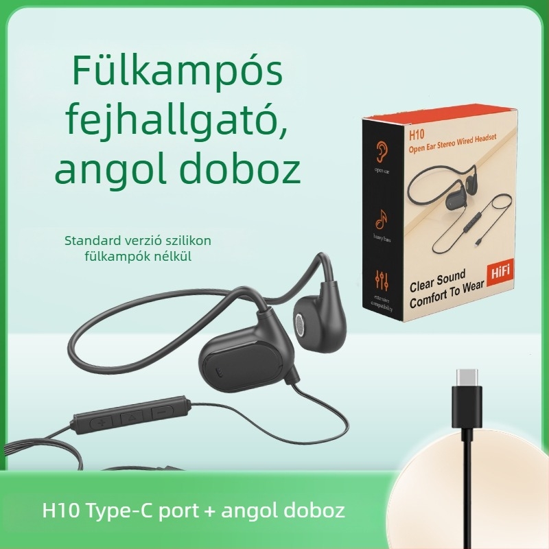 Haomedia H10 nyitott hátsó kialakítású, vezetékes számítógépes fejhallgató mikrofonnal, sporthoz, játékhoz és kerékpározáshoz
