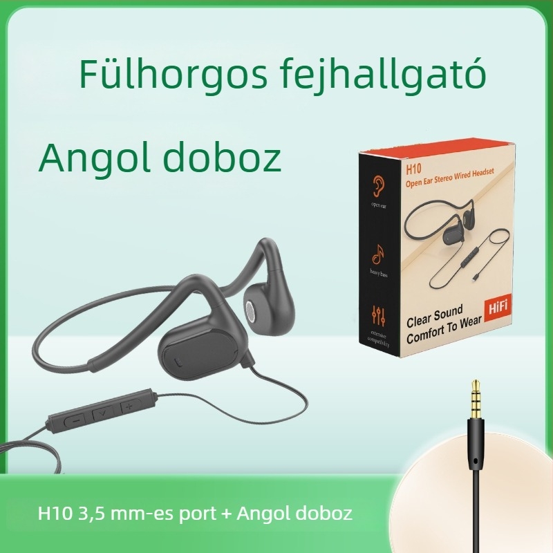 Haomedia H10 nyitott hátsó kialakítású, vezetékes számítógépes fejhallgató mikrofonnal, sporthoz, játékhoz és kerékpározáshoz