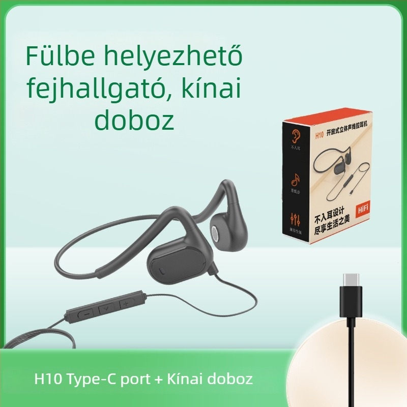 Haomedia H10 nyitott hátsó kialakítású, vezetékes számítógépes fejhallgató mikrofonnal, sporthoz, játékhoz és kerékpározáshoz