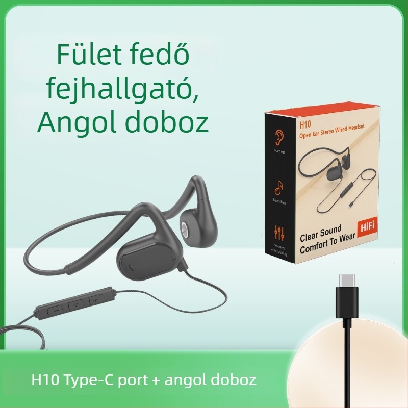 Haomedia H10 nyitott hátsó kialakítású, vezetékes számítógépes fejhallgató mikrofonnal, sporthoz, játékhoz és kerékpározáshoz