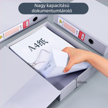 Fehér PVC fájlbox mágneszáras, A4 méret, nagy kapacitás, 68 mm