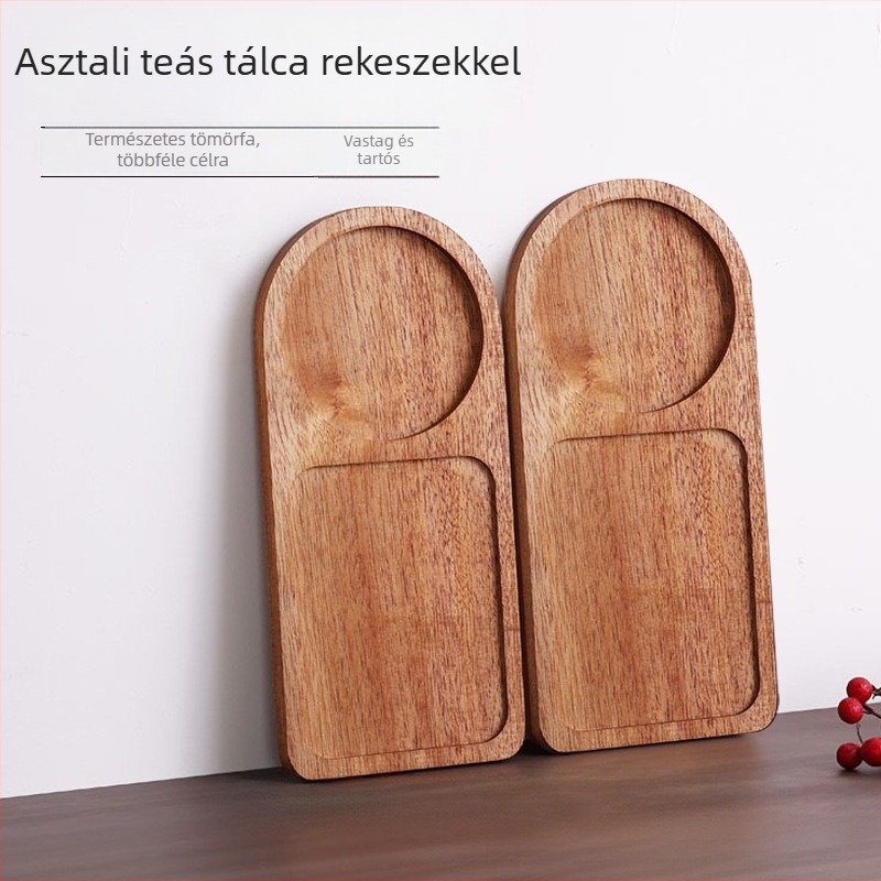 Akácfa tea tálca, japán stílusú reggeli- és délutáni tea tálca, kávéscsészékhez és nassolnivalókhoz
