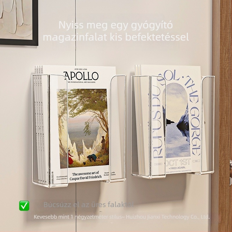 Ochira Akril Falra Szerelhető Újság- és Könyvespolc, Átlátszó Falpolc