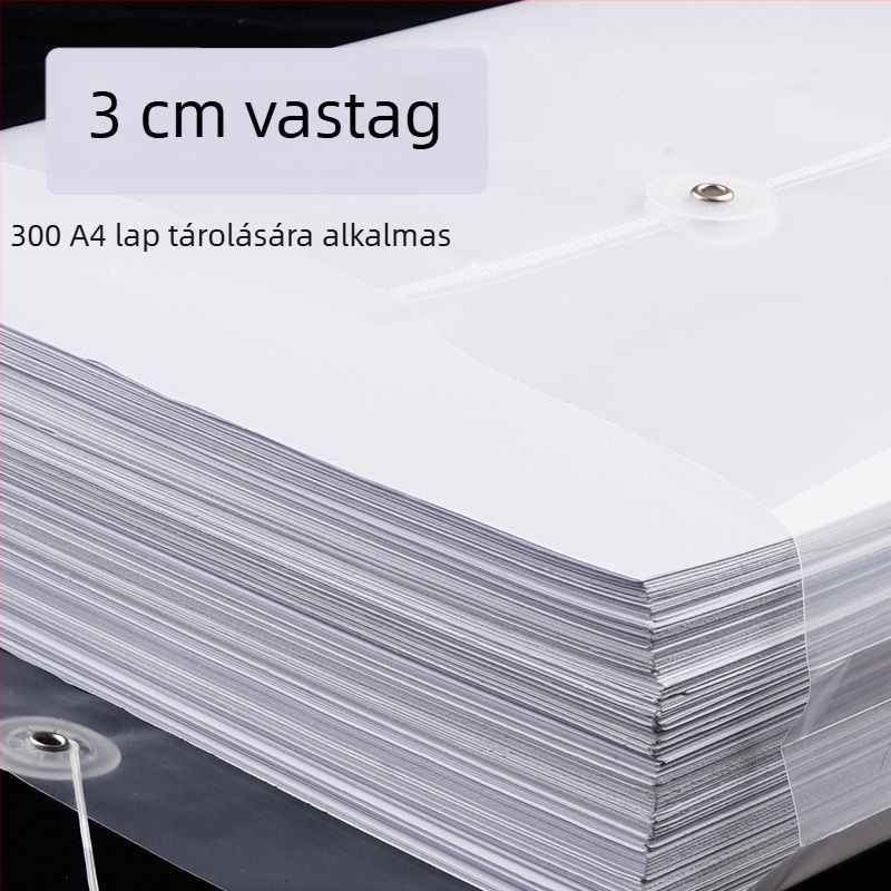 Átlátszó, vastag műanyag irattartó taska dokumentumokhoz, hordozható, vízálló, irodai használatra