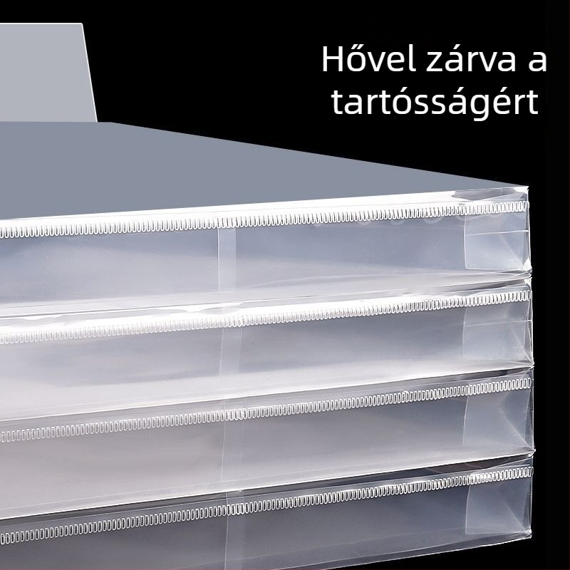 Átlátszó, vastag műanyag irattartó taska dokumentumokhoz, hordozható, vízálló, irodai használatra
