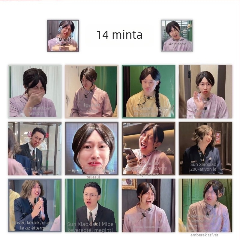 Zhou Xiaonao - 2500 darabos lila édesburgonya kifejezéses matrica csomag, kreatív mémekkel egyetemistáknak, vicces matricák