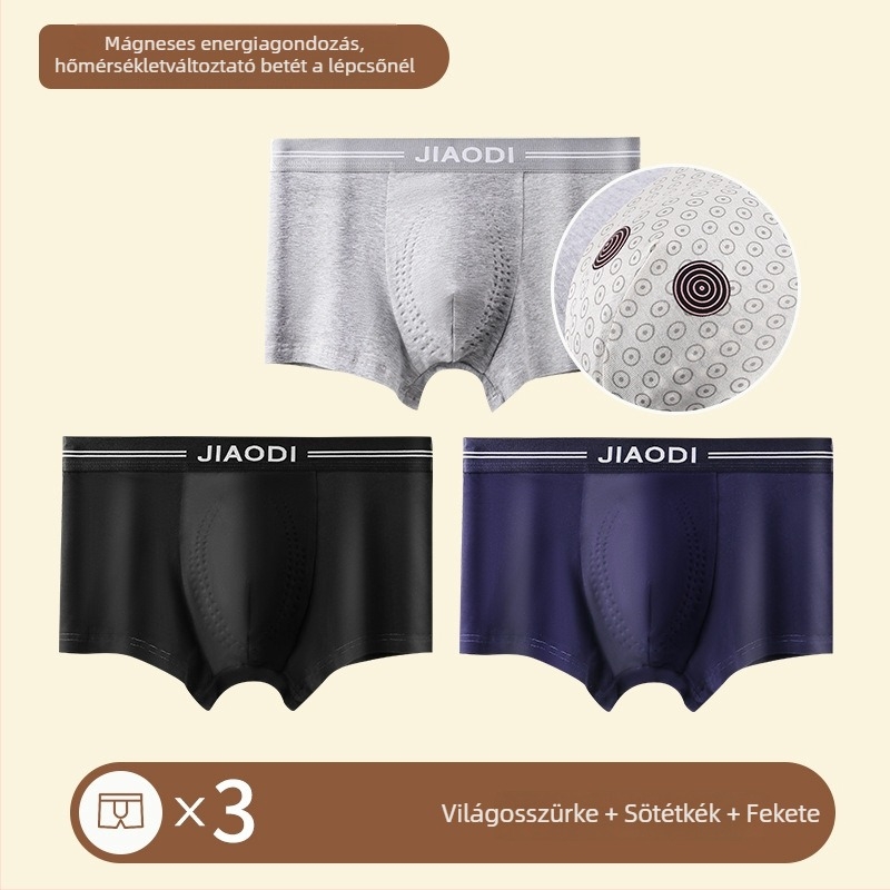 Nyári férfi boxeralsó, lélegző pamut-modál grafén anyagból, vékony, ajándékdobozos készlet