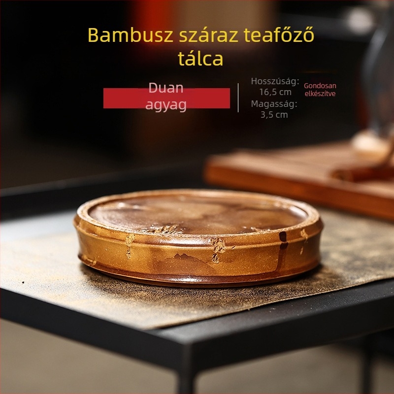 Kis méretű teás tálca bambusz szegmenssel, száraz áztatás platformmal, teáskanna tartóval és teaceremónia kiegészítőkkel