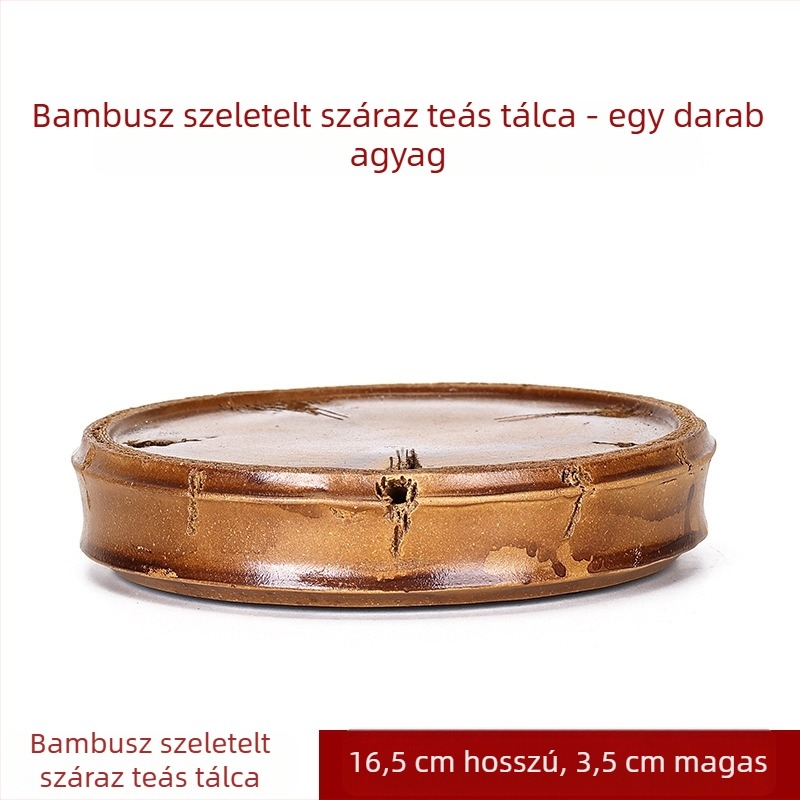 Kis méretű teás tálca bambusz szegmenssel, száraz áztatás platformmal, teáskanna tartóval és teaceremónia kiegészítőkkel