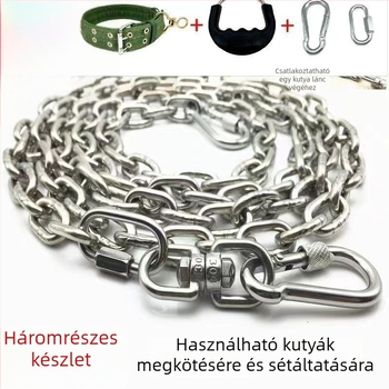 304 rozsdamentes acél kutya lánc és póráz, nagy, kicsi és közepes kutyáknak, harapásálló, rozsdamentes
