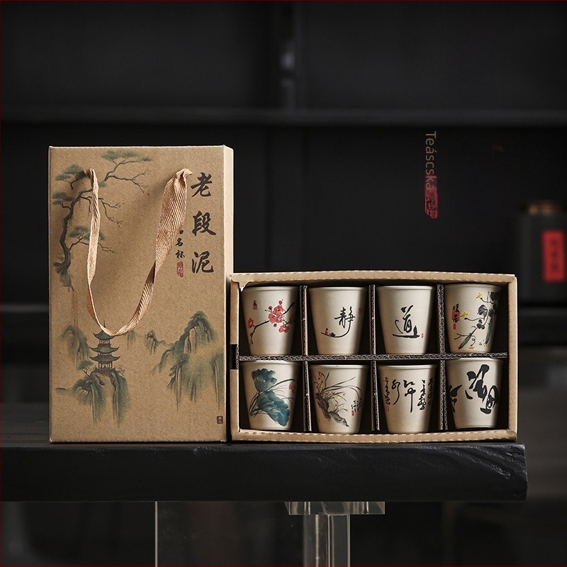 Retro porcelán teáscsésze, minimalist design, otthoni használatra, hagyományos kínai tea