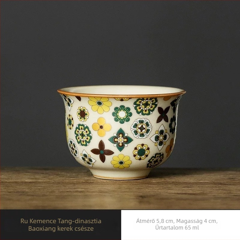 Craquelé mázas porcelán teáscsésze, mintás motívummal, otthoni használatra, személyes, magas minőségű Kung-Fu tea csésze