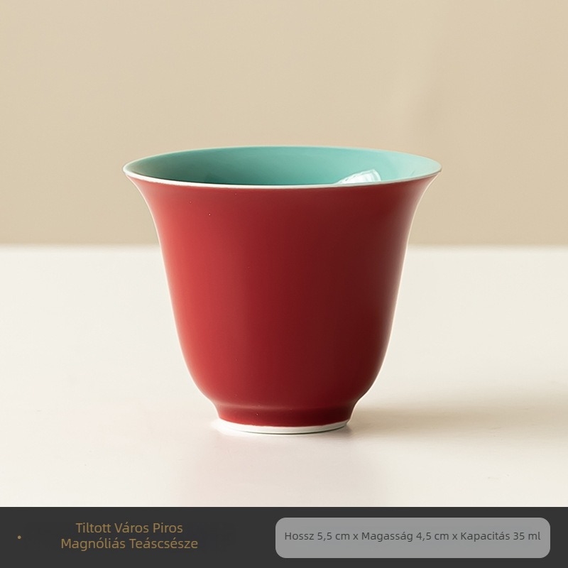 Gongfu teáscsésze vörös kerámiából, kis méretű otthoni használatra, kínai minimalista stílus, egy adagos.