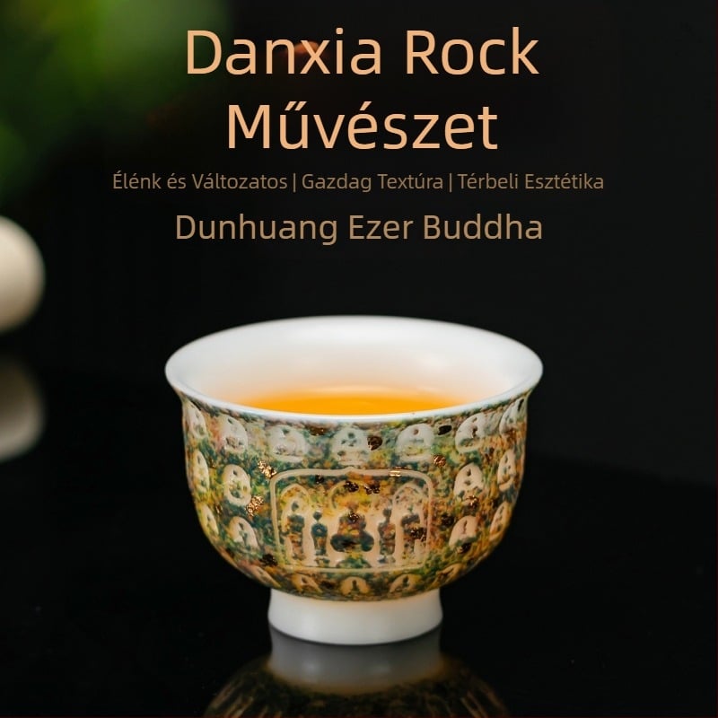 Danxia mázas Dunhuang Milliár Buddha Mester teás pohár, porcelán, személyes teás pohár otthoni használatra