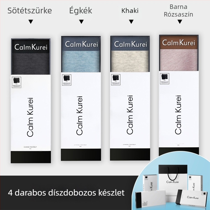 Seegave férfiak számára seamless Ice Silk boxer briefs, lélegzőek, antibakteriálisak, középmagas derekú.