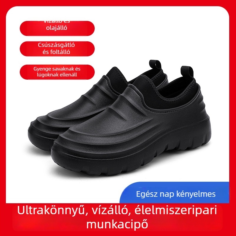 Unisex vízálló szakács cipő éttermi használatra, nagy méret, csúszásmentes