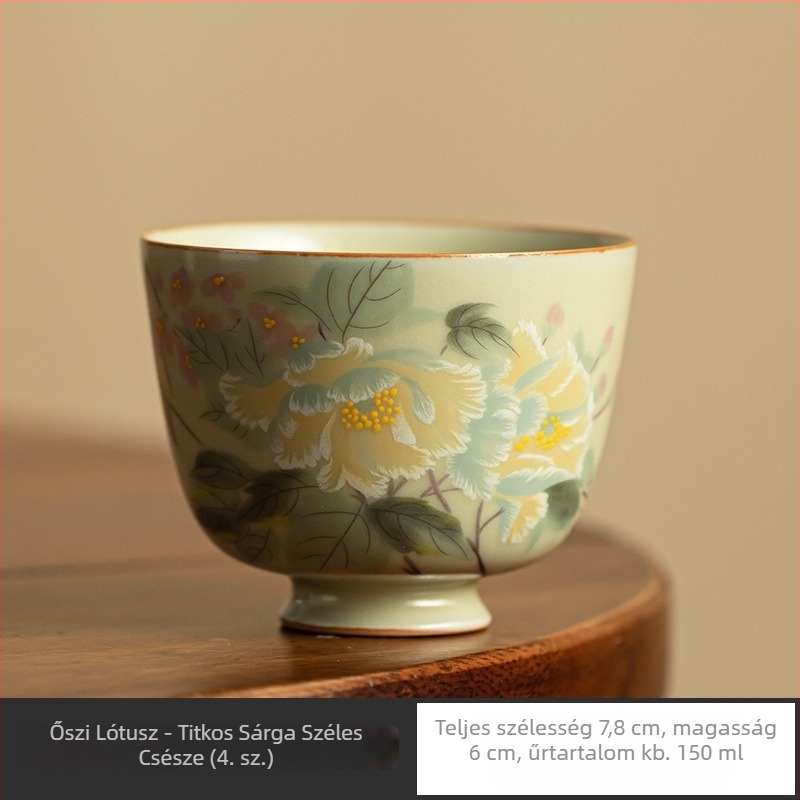 Ru-kiln mesters teáscsésze, porcelán Gongfu teáscsésze, egyedülálló vendégcsésze, degustációs teáscsésze, kerámia teázó készlet otthoni használatra, prémium