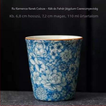 Ru Kiln porcelán teáscsésze Bao Xianghua virágmintával – Nagy méretű kerámia italos pohár