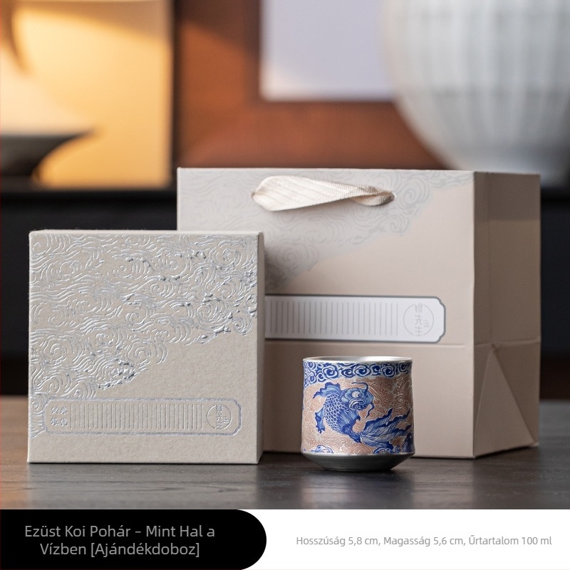 Ezüstözött teáscsésze — személyes használatra, kiváló minőségű porcelán