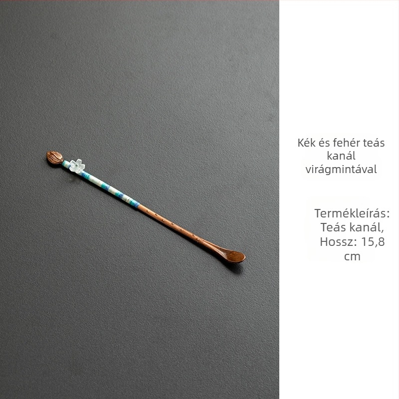 Rozsdamentes acélból készült vintage-stílusú tea ceremóniás kiegészítők, kézzel készített Six Gentlemen készlet teáskanállal és teátartóval