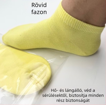 Kevlar zoknik védelmi célokra: lángálló és magas hőmérséklet-ellenálló, tűzoltáshoz, ipari munkákhoz és erdői tűzoltáshoz; nedvességelvezetés