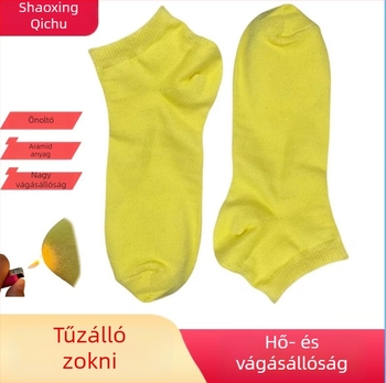 Kevlar zoknik védelmi célokra: lángálló és magas hőmérséklet-ellenálló, tűzoltáshoz, ipari munkákhoz és erdői tűzoltáshoz; nedvességelvezetés