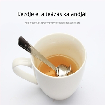304 élelmiszer-minőségű rozsdamentes acél teafilter csíptetővel, egykezes fogantyúval, nagylevelű tea szűrőgolyó