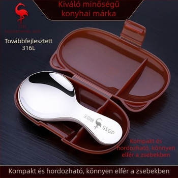 SSGP rozsdamentes acélból készült aranyos rövid nyelű kanál gyermekeknek, kicsi kör alakú kanál, mini teáskanál tejjel és desszertekhez