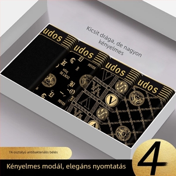 7A antibakteriális középmagas derekú, lélegző férfi boxer brief nyomtatott mintával, mágneses belső panellel, nagy méret