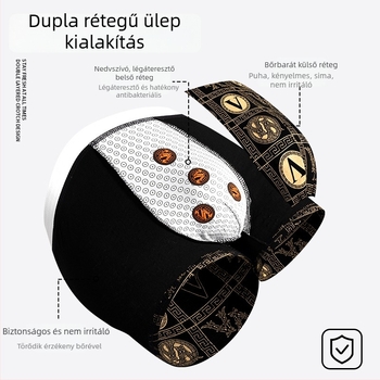 7A antibakteriális középmagas derekú, lélegző férfi boxer brief nyomtatott mintával, mágneses belső panellel, nagy méret