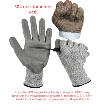 Vágásbiztos kesztyű acélsodronnyal, szint 5
