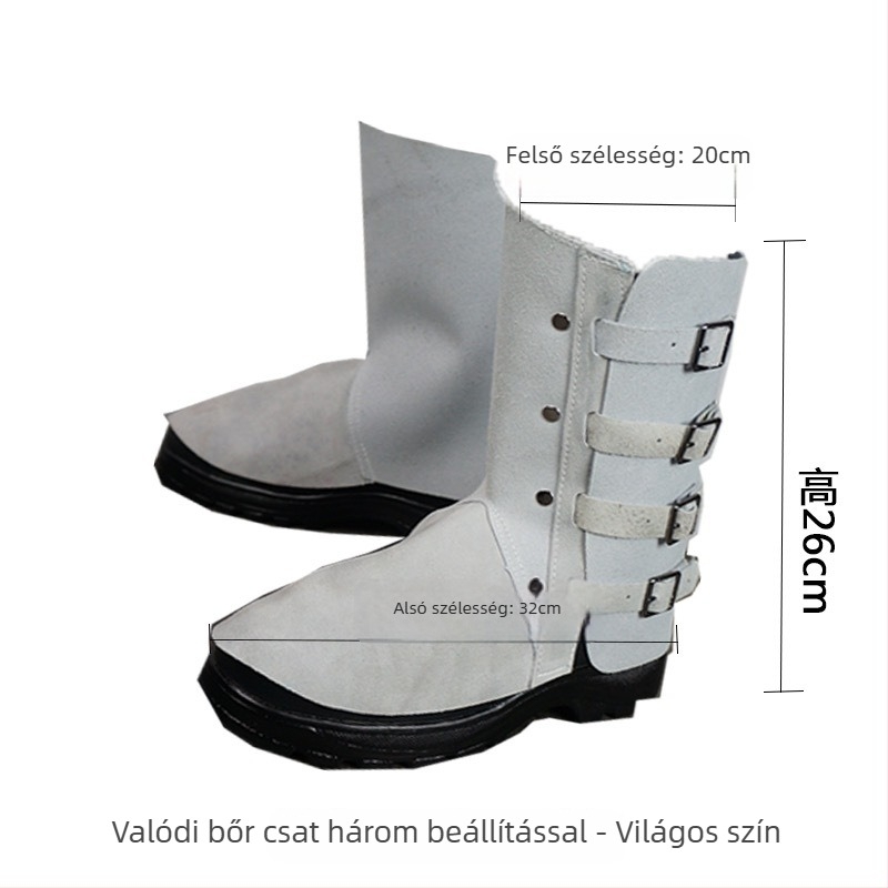 Vászonból készült lábszárvédő hegesztőknek, cipővédővel az égési sérülések ellen, hőszigetelés, szikra- és porvédelem, bőr talppal