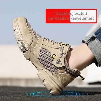 Férfi munkavédelmi cipő acélorrú, ütés- és átszúrás elleni védelemmel, légáteresztő, ultrakönnyű talp, munkához