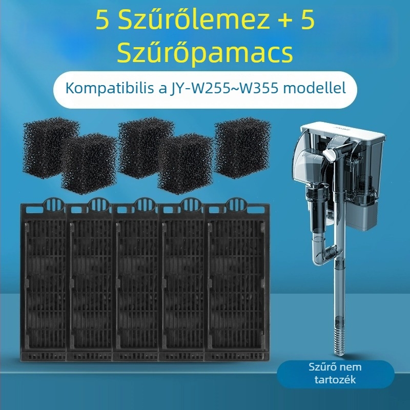 Külső akváriumi szűrő vízeséses rendszer, falra szerelhető, három az egyben: víztisztítás, oxigénnel dúsítás és vízkeringés