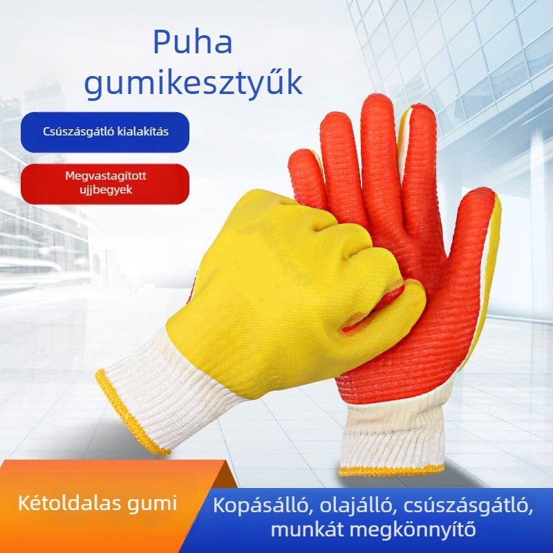 Hegesztő kesztyűk megerősített gumírozott bevonattal, teljes lefedettségű vágásállósággal – ipari védőkesztyűk