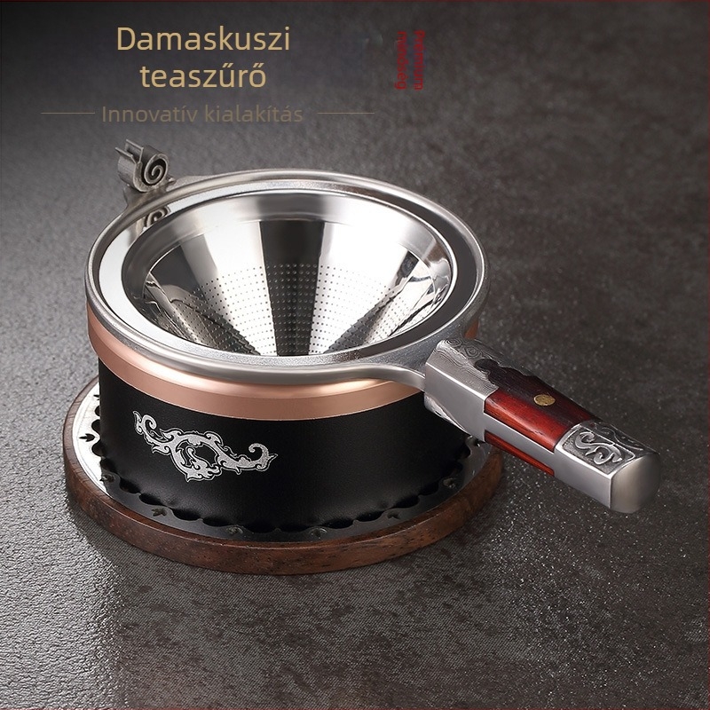 Damascus acél teafilter Kung-Fu teáskészlethez — levelek szűrő és szűrőháló, prémium kategória