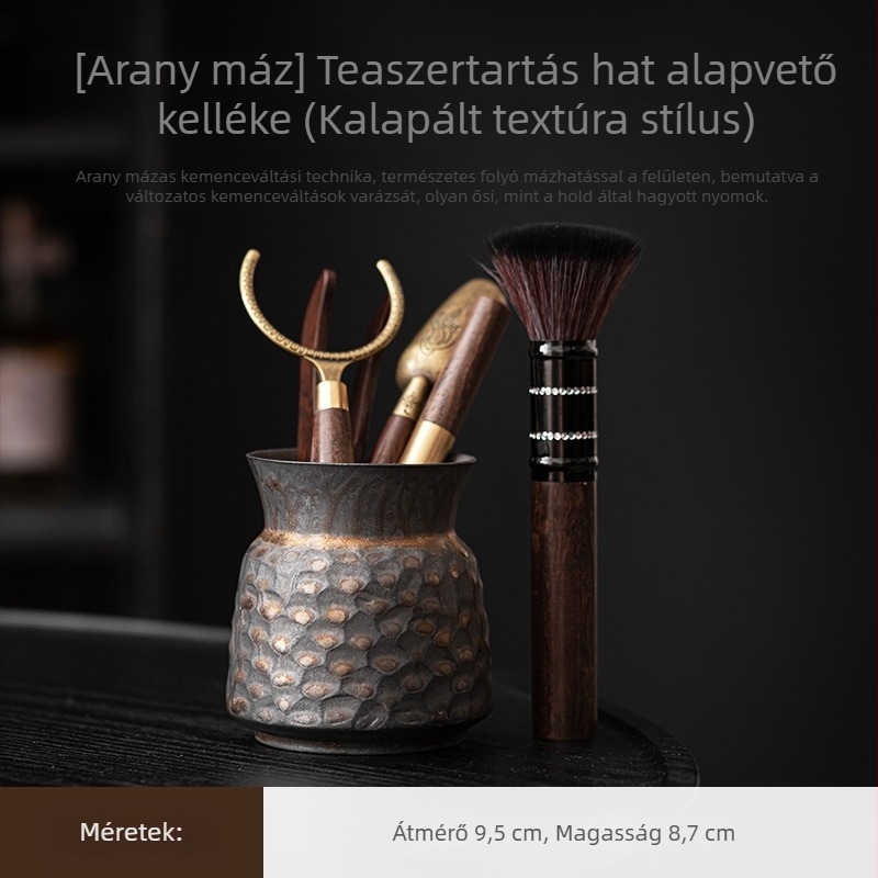 Yusu kerámia teaceremónia aranyozott kiegészítők, kézzel készített, vintage készlet