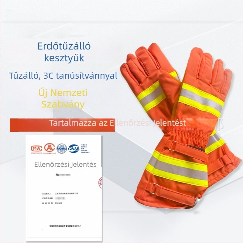 Erdei tűzvédelmi kesztyű aramid szálból, teljes bőrből, magas hőmérséklet-álló, áthatolás elleni védelem
