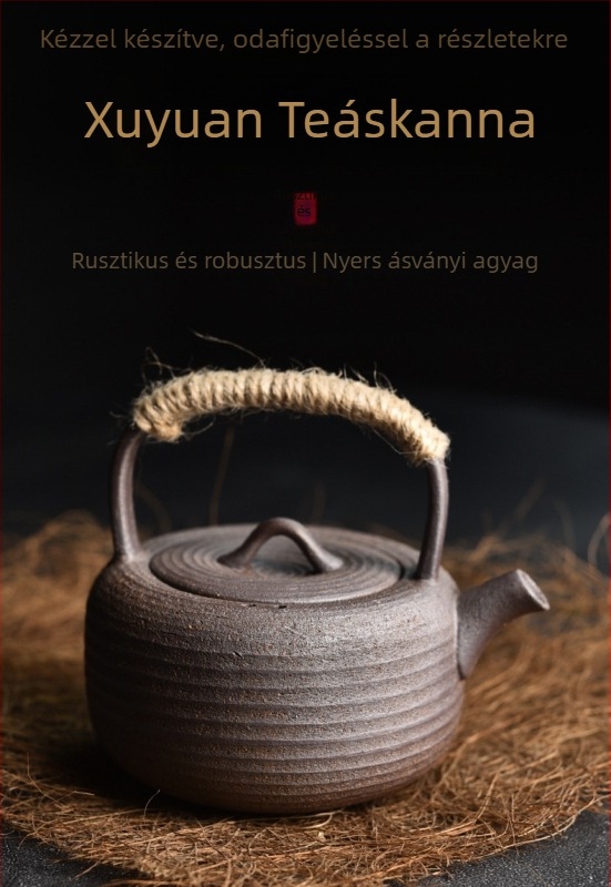 Japán stílusú teáskanna fogantyúval, kerámia – retro kis méretű teáskészlet otthoni használatra, Kung Fu teáskészlet