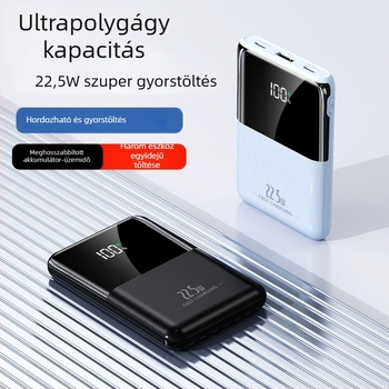 Külső akkumulátor kétirányú gyors töltéssel, nagy kapacitású, intelligens digitális kijelzővel, vékony és hordozható