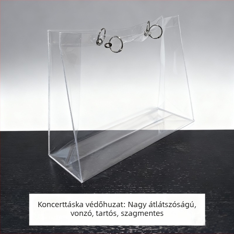 Áttetsző PVC tote táska védőhüvely, por- és vízálló, DIY kézitáska védőfedél, testre szabható