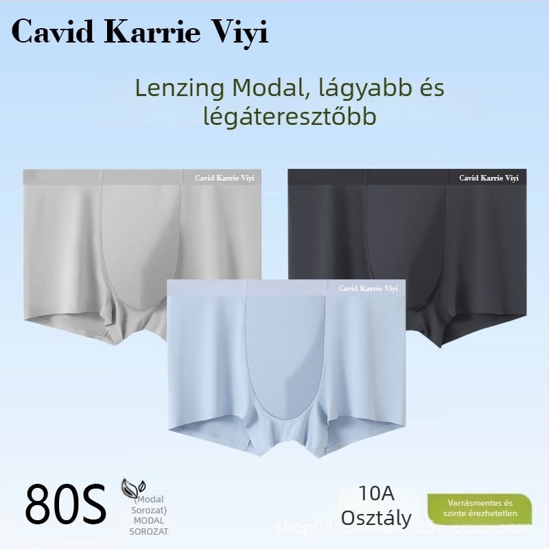 Cavid Karrie ViYi modal férfi boxeralsó középmagas derekú, egyszínű, 10A antibakteriális, légáteresztő, kényelmes