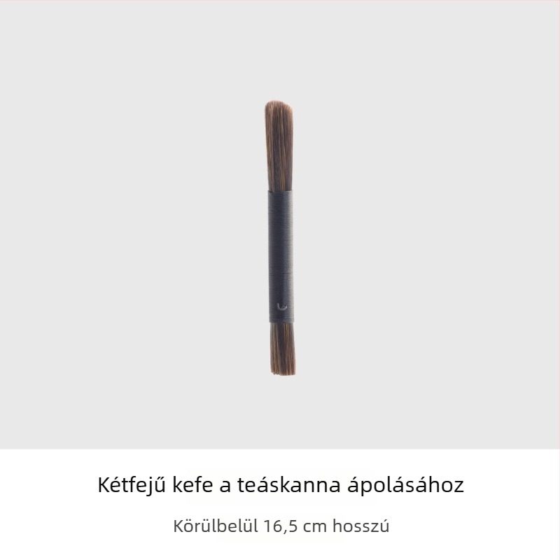 Kétfejű teáskanna ecset, szálakat nem hullajtó, teaceremóniai kiegészítő