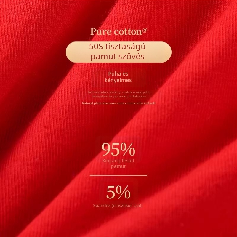 Férfi piros pamut boxer alsók a Ló évére, esküvői ajándék díszdobozban