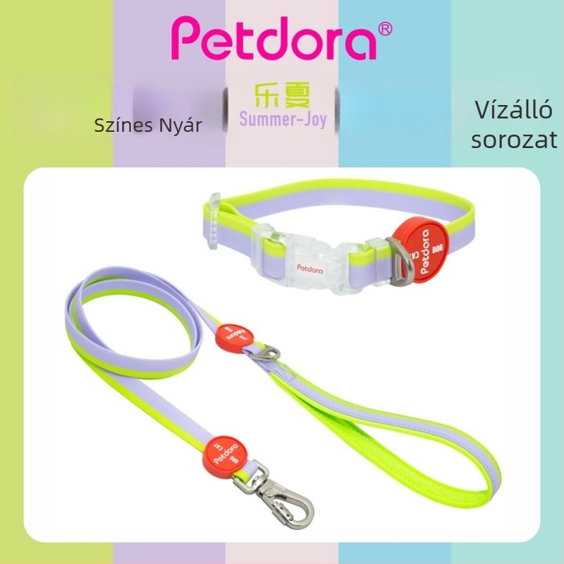 Petdora vízálló kutyapóráz és nyakörv, állítható, könnyen tisztítható, mosható, sétákhoz és úszáshoz