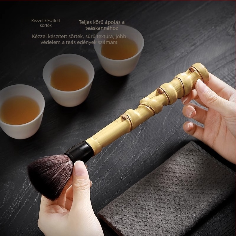 Bambuszgyökerű teáskanna, teakezelő toll, háztartási teás tálca, Gongfu tea kiegészítők, teakefe és teakereszt