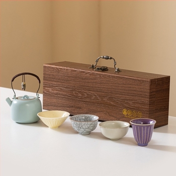 Ru Kiln teáscsésze készlet – Öt híres kemence porcelán teáskészlet vállalati ajándékokhoz